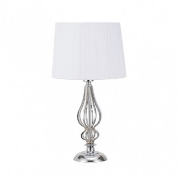 Distribuidor - Lâmpadas Diversas | Sobre Mesas Decoração | SOBREMESA CEBRANO 1XE27 CROMO C/PANT BLANCA 30X30X55 CM Ref: 137671020